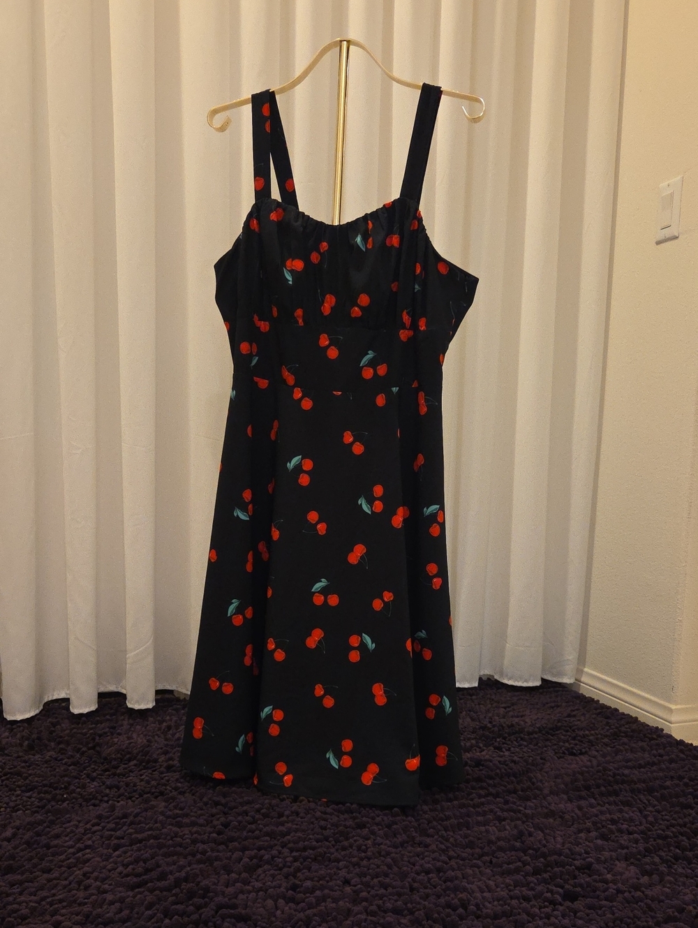 Belle Poque Vintage Two-Way Defined Waist Dress Black & Red 2XL Like New